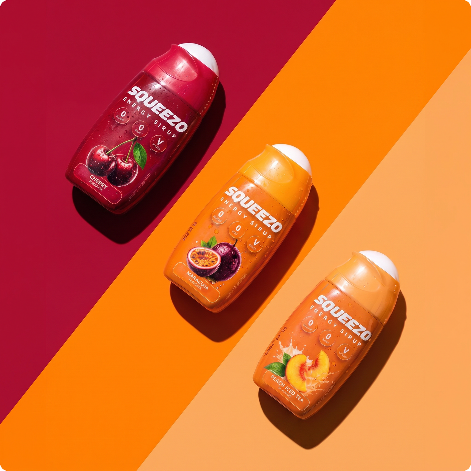 Squeezo Energy Sirup, jetzt in 3 leckeren Sorten